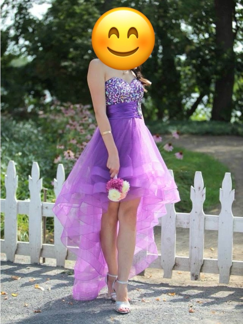 2-in-1 Convertible Purple High-Low Prom Dress Beaded Sweetheart Homecoming Mini